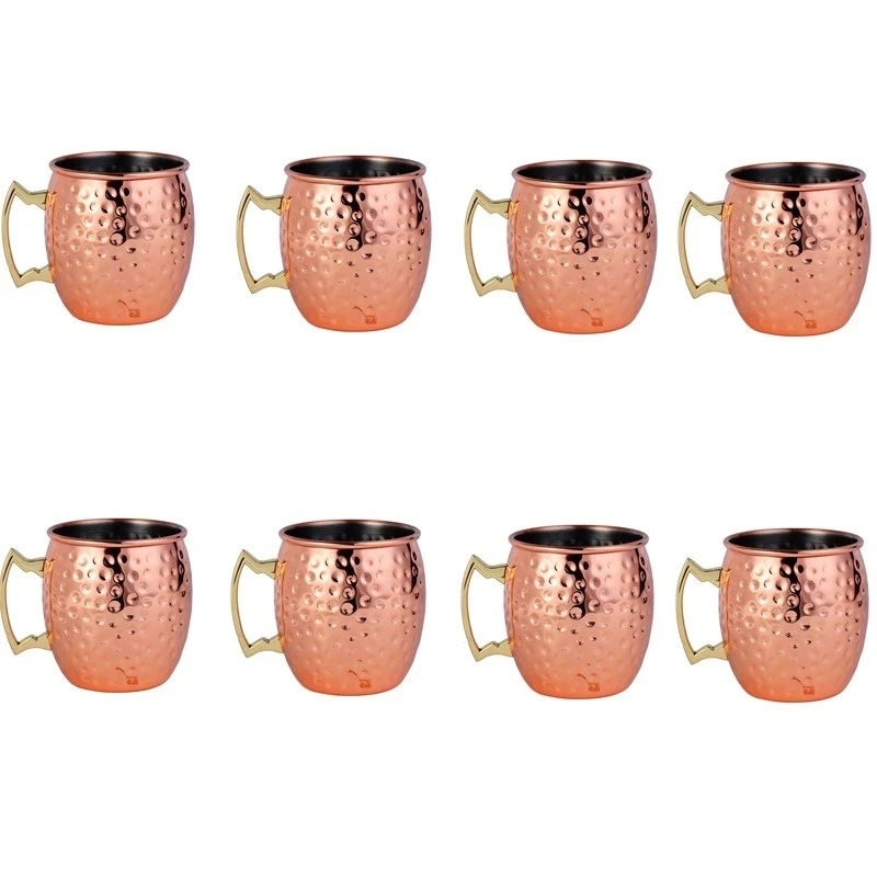 Mule Copper Mug - 8 Parça Çekiçlenmiş Bakır Moscow Mule