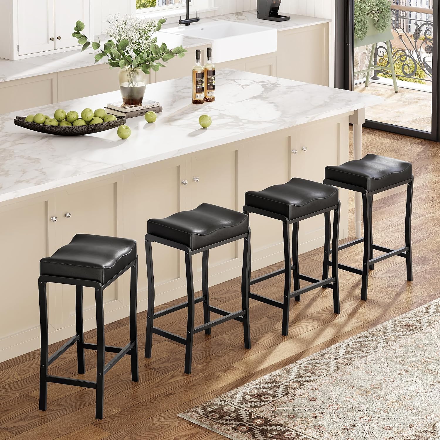 Home Bar Seating - Tezgah Yüksekliğinde Bar Tabureleri 1/2/4'lü Set,