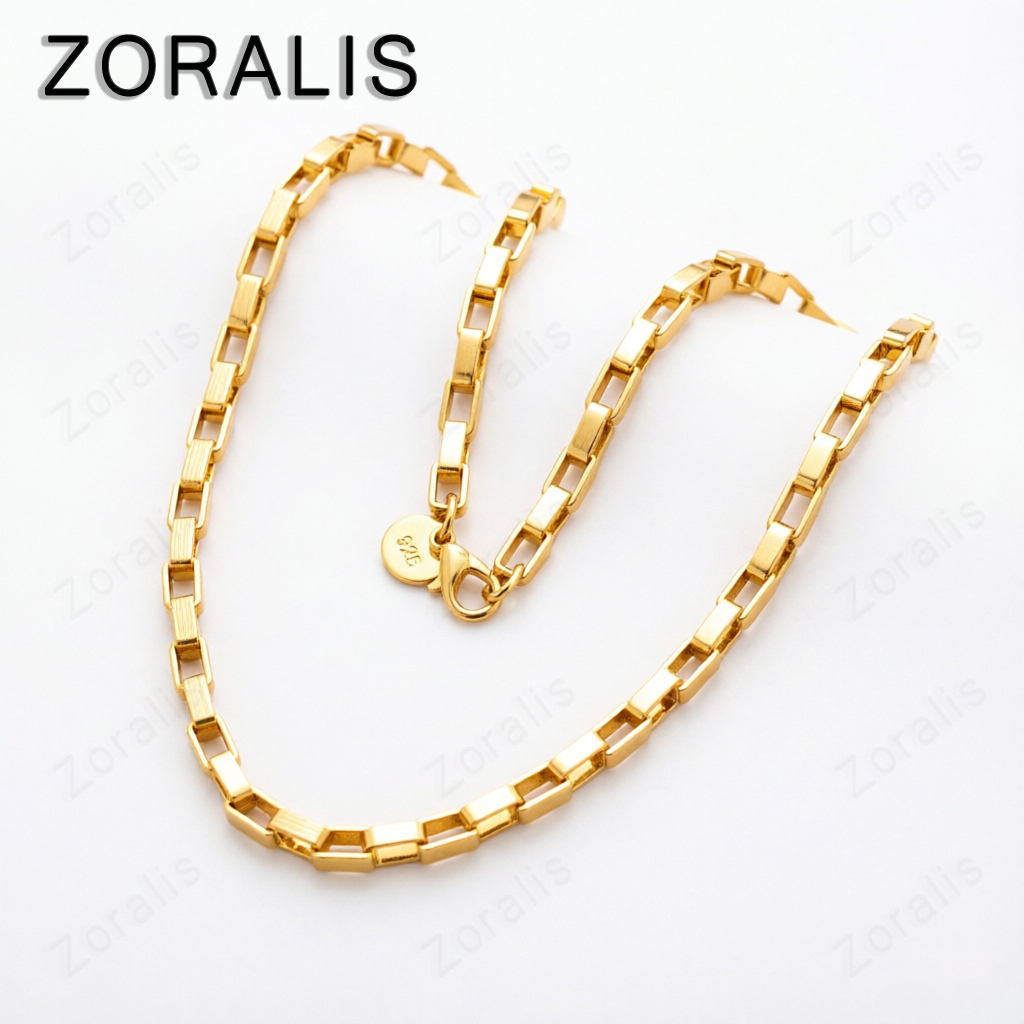 Bar Cart Gold - 18K Altın 4mm Dikdörtgen Link Zinciri